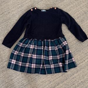 Jacadi Navy and Plaid Kids Dress